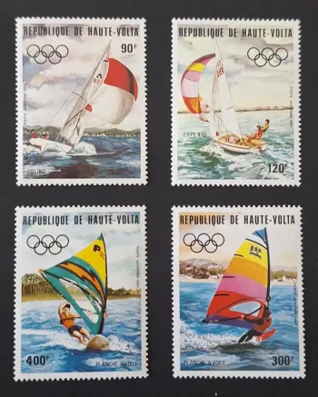 Haute-Volta 1983 Mi. 909-912 Jeux Olympiques voile planche Soling