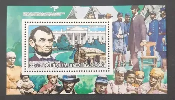 Haute-Volta 1985 Mi. 942 (Bl.) Abraham Lincoln Maison-Blanche Potomac