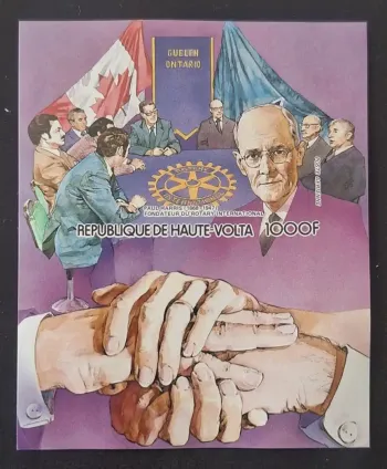 Haute-Volta 1984 Mi. Bl. 71 ND Rotary Paul Harris fondateur Canada