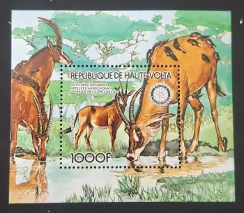 Haute-Volta 1984 Mi. Bl. 87 antilopes rouannes Koba faune Rotary