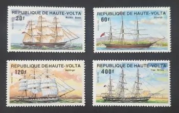 Haute-Volta 1984 Mi. 964-967 voiliers navires bateaux à voiles