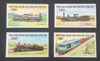 Haute-Volta 1984 Mi. 968-971 locomotives trains chemin de fer neuf
