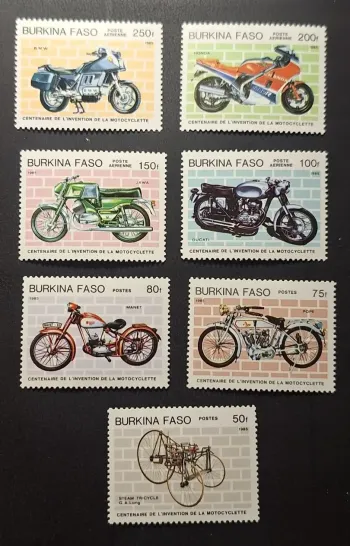 Burkina Faso 1985 Mi. 998-1004 centenaire motocyclette BMW Honda Ducati
