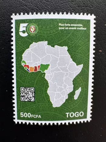 Togo 2026 CEDEAO 50 ans carte Afrique plus forts ensemble avenir meilleur