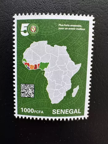 Sénégal 2026 CEDEAO 50 ans carte Afrique Plus forts ensemble avenir meilleur