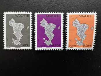 Mayotte 2006 YT 151 159 160 island map geography Phil@poste RF
