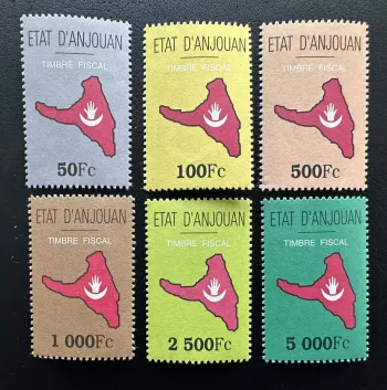 Anjouan Komoren 1999 Fiskalmarke Insel Hand Halbmond komplette Serie