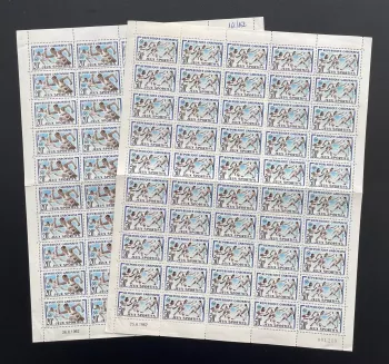 Gabon 1962 YT 161-162 planche Jeux Sportifs football boxe sport