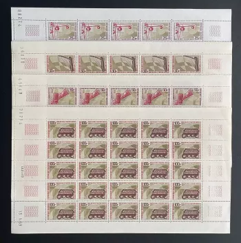 Gabon 1969 YT 239-242 planche musée arts traditions musique instruments