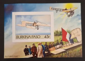 Burkina Faso 1985 Mi. 1021 (Bl) ND Louis Blériot XI aviation Manche