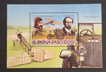 Burkina Faso 1985 Mi. Bl. 102 Karl Benz automobile Blériot avion