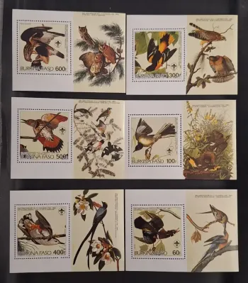 Burkina Faso 1985 Mi. 1028-1033 ND Audubon oiseaux scoutisme