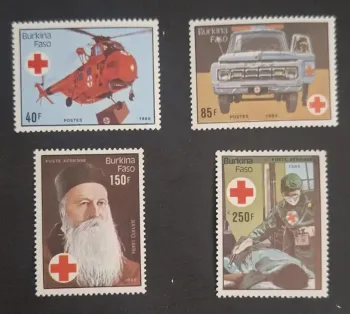 Burkina Faso 1985 Mi. 1069-1072 Croix-Rouge Henri Dunant hélicoptère