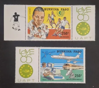 Burkina Faso 1985 Mi. 1073-1074 Lomé 85 UAPT jeunesse développement