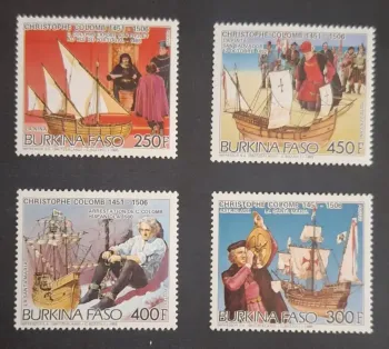 Burkina Faso 1986 Mi. 1087-1090 Christophe Colomb bateaux voiliers