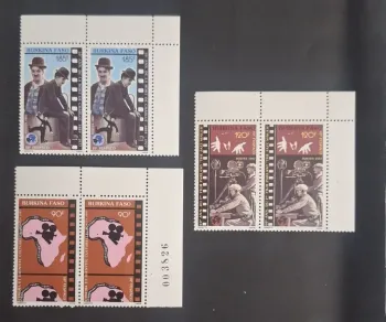 Burkina Faso 1987 Mi. 1123-1125 Paare FESPACO Kino Chaplin Charlot