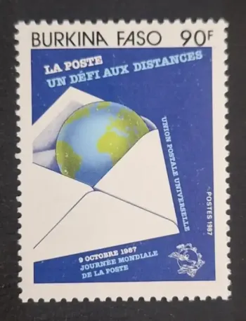 Burkina Faso 1987 Mi. 1145 Journée mondiale poste UPU enveloppe globe