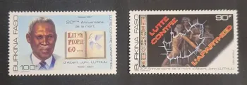 Burkina Faso 1987 Mi. 1146-1147 Albert Luthuli anti-apartheid