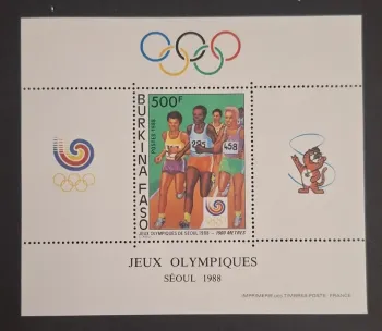 Burkina Faso 1988 Mi. Bl. 130 Jeux Olympiques Séoul 1500m course