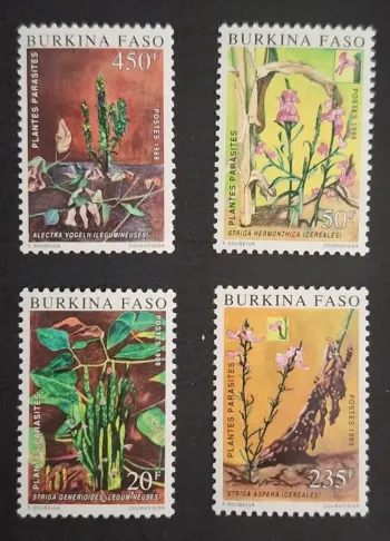 Burkina Faso 1989 Mi. 1210-1213 plantes parasites Striga Alectra flore