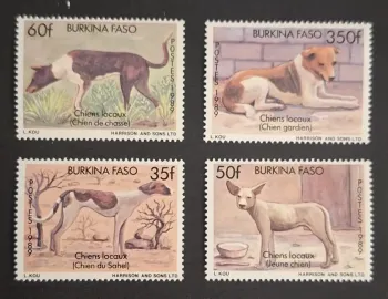 Burkina Faso 1989 Mi. 1214-1217 local dogs hunting guardian Sahel