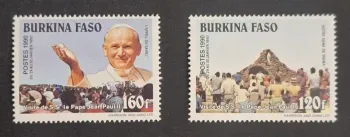 Burkina Faso 1990 Mi. 1222-1223 Visite Pape Jean Paul II Notre Dame Yagma