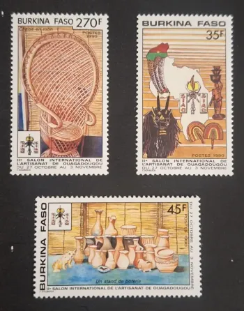 Burkina Faso 1990 Mi. 1239-1241 Salon Artisanat Ouagadougou poterie
