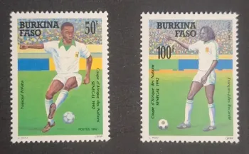 Burkina Faso 1992 Mi. 1261-1262 Coupe Afrique Nations football Sénégal