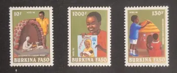 Burkina Faso 1992 Mi. 1277-1279 Noël crèche Vierge enfant Jésus
