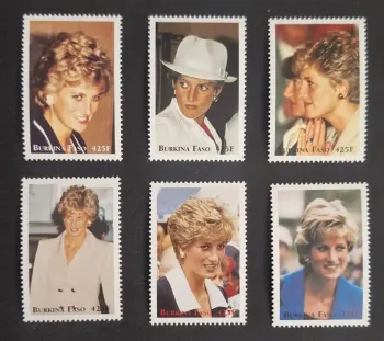 Burkina Faso 1998 Mi. 1479-1484 Princesse Diana Lady Di royauté