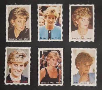 Burkina Faso 1997 Mi. 1485-1490 Princesse Diana Lady Di royauté