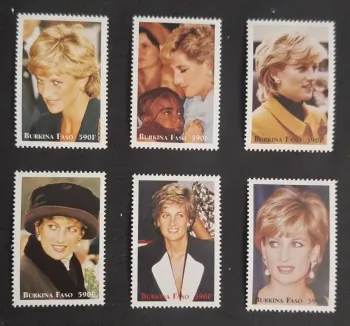 Burkina Faso 1998 Mi. 1491-1496 Princesse Diana Lady Di royauté
