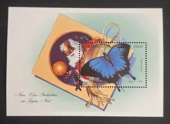 Burkina Faso AAAA Mi. Bl. 187 Noël Père Noël papillon Papilio ulysses