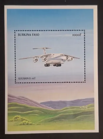 Burkina Faso 1999 Mi. Bl. 190 Ilyushin Il-76T avion cargo aviation