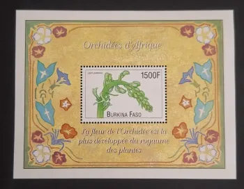 Burkina Faso 2000 Mi. Bl. 198 orchidées Afrique Liparis guineensis