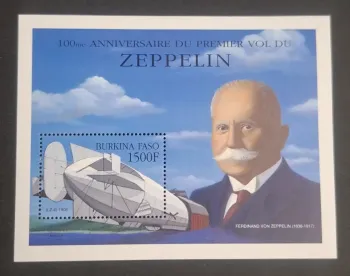 Burkina Faso 2000 Mi. Bl. 205 Zeppelin dirigeable LZ-4 aviation