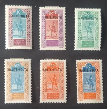 Haute-Volta 1928 Mi. 31-36 surchargé méhariste chameau AOF colonial