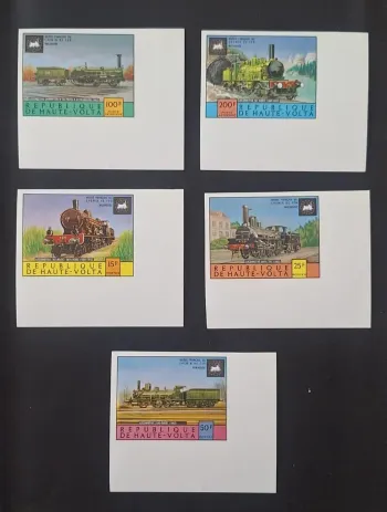 Haute-Volta 1975 Mi. 557-561 ND locomotives chemin fer