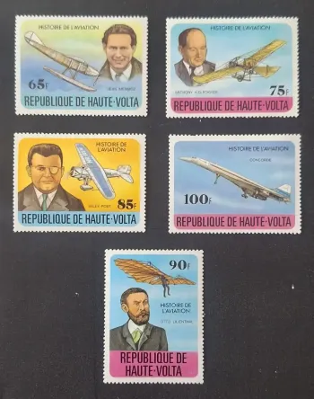 Haute-Volta 1978 Mi. 706-710 Histoire aviation Mermoz Concorde