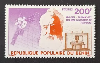 Bénin 1976 Mi. 49 Graham Bell centenaire téléphone satellite