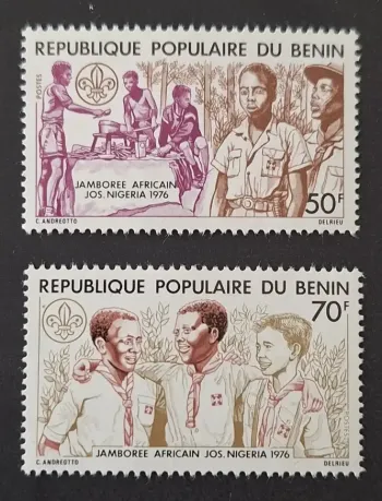Bénin 1976 Mi. 55-56 Jamboree africain Jos Nigeria scoutisme