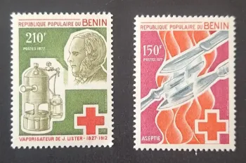 Bénin 1977 Mi. 104-105 Croix-Rouge Joseph Lister asepsie médecine