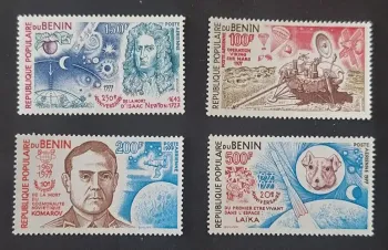 Bénin 1977 Mi. 116-119 Newton Viking Mars Komarov Laïka espace