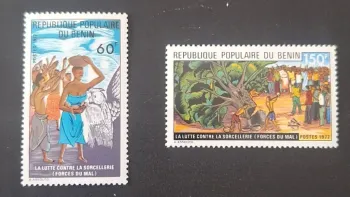 Bénin 1977 Mi. 121-122 Lutte contre la sorcellerie forces du mal