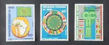 Bénin 1979 Mi. 186-188 Sommet OCAM Cotonou Afrique drapeaux carte