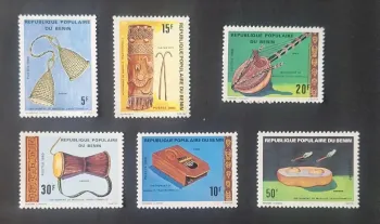 Bénin 1980 Mi. 214-219 instruments musique traditionnelle kora