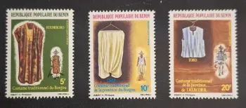 Bénin 1984 Mi. 353-355 Costumes traditionnels Borgou Atacora Toko