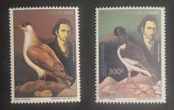 Bénin 1985 Mi. 417-418 Audubon oiseaux huîtrier pie mouette