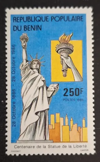 Bénin 1986 Mi. 448 Centenaire Statue Liberté New York flambeau