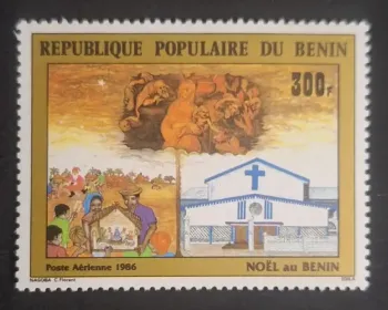 Bénin 1986 Mi. 450 Noël poste aérienne église crèche nativité